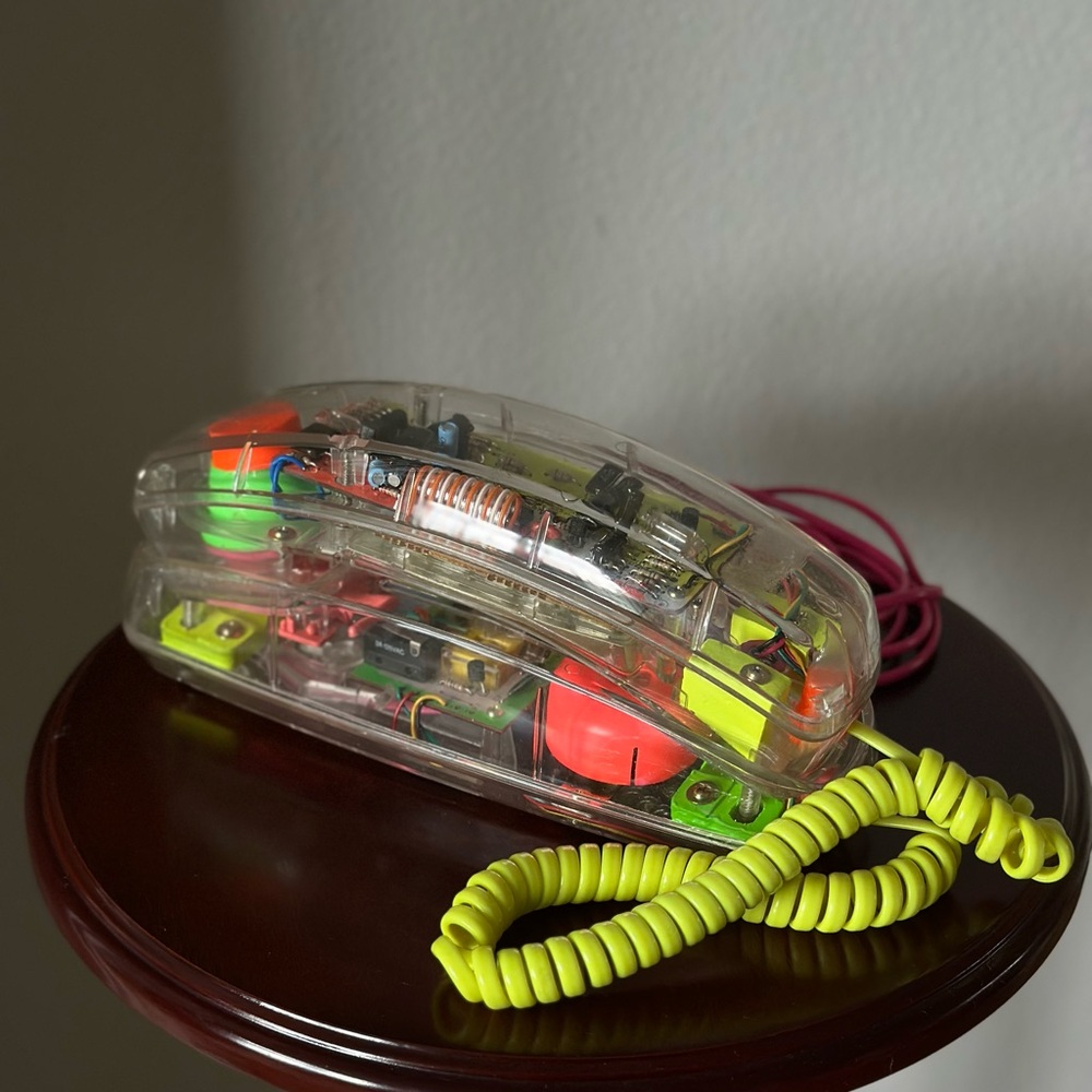 Vintage Conair Phone Clear Transparent 80's, 90s Neon Color Y2K Decor